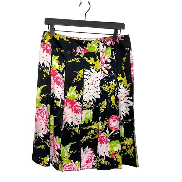 Drama Silk Black Floral Car Wash Skirt 10 - Picture 2 of 5